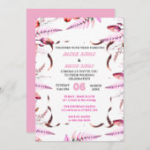 Wildflower Gatefold Wedding Invitation, Pretty Wed Kaart (Voorkant / Achterkant)