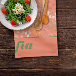 Wildflower geel boho patroon aangepaste naam sinaa theedoek