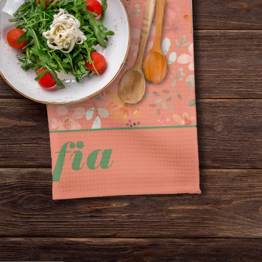 Wildflower geel boho patroon aangepaste naam sinaa theedoek