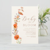 Wildflower Genderneutraal Baby shower Kaart (Staand voorkant)