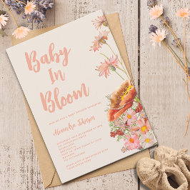Wildflower Genderneutraal Herfst Baby shower Kaart