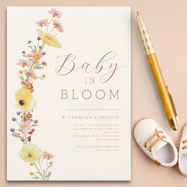 Wildflower Genderneutraal Herfst Baby shower Kaart