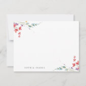 Wildflower gepersonaliseerde briefpapier notitie K Notitiekaartje (Voorkant)