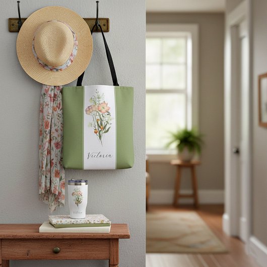 Wildflower gepersonaliseerde Canvas tas