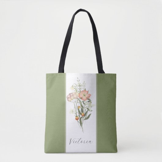 Wildflower gepersonaliseerde Canvas tas (Voorkant)