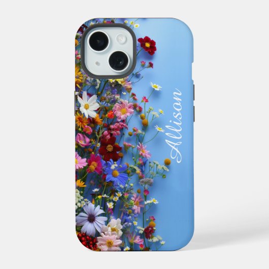 Wildflower gepersonaliseerde iPhone Case iPhone 15 Case (Achterkant)