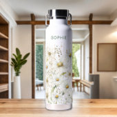 Wildflower gepersonaliseerde naam Floral Waterfles