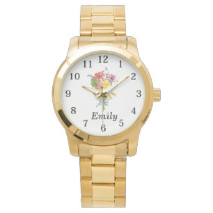 Wildflower gepersonaliseerde naam horloge