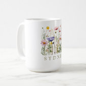 Wildflower gepersonaliseerde naam koffiemok (Voorkant links)