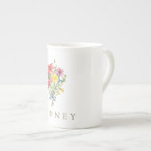 Wildflower gepersonaliseerde naam porselein kop (Voorkant rechts)