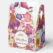 Wildflower gepersonaliseerde tuin Baby shower Bedankdoosjes (Geopend)