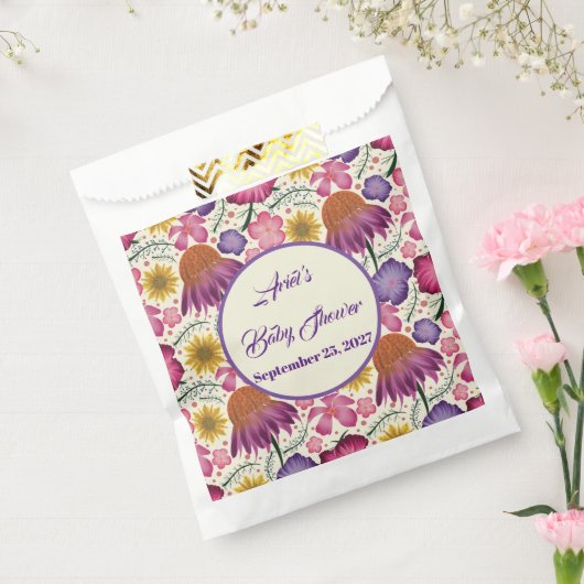 Wildflower gepersonaliseerde tuin Baby shower Bedankzakje (Gezegeld)