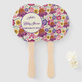 Wildflower gepersonaliseerde tuin Baby shower Handwaaier (Voorkant en achterkant)
