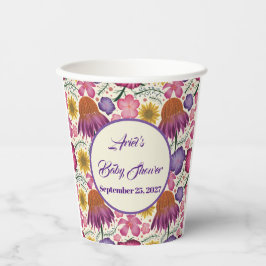 Wildflower gepersonaliseerde tuin Baby shower Papieren Bekers