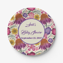 Wildflower gepersonaliseerde tuin Baby shower Papieren Bordje
