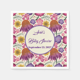 Wildflower gepersonaliseerde tuin Baby shower Servet