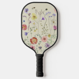 Wildflower geperste bloemen Waterverf Bloemen Pickleball Paddle