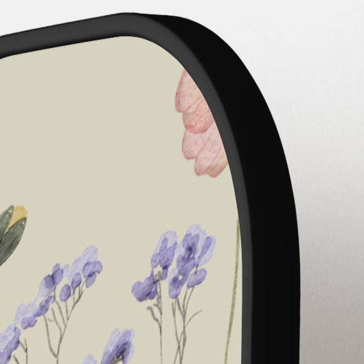 Wildflower geperste bloemen Waterverf Bloemen Pickleball Paddle (Links Detail)