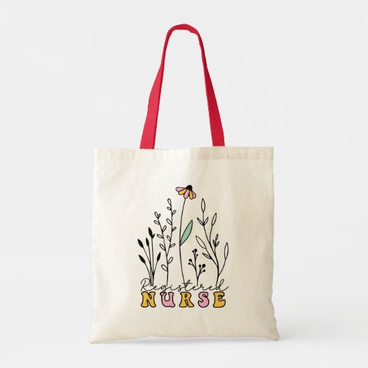 Wildflower Geregistreerde Verpleegster Tote Bag (Achterkant)