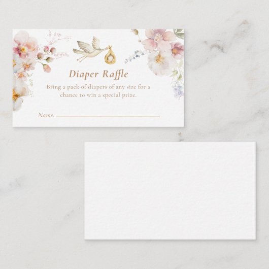 Wildflower Geslacht Neutrale Luier Spel Ticket Informatiekaartje (Voorkant / Achterkant)