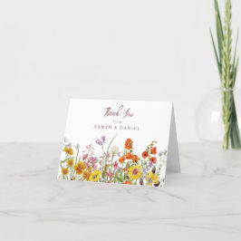 Wildflower gevouwen bedankje Kaarten