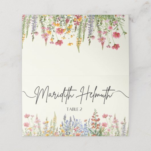 Wildflower Gevouwen Plaats Kaart Plaatskaartje (Buitenkant ongevouwen)