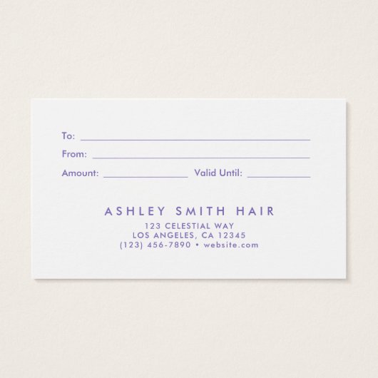 Wildflower Gift Kaart (Achterkant)