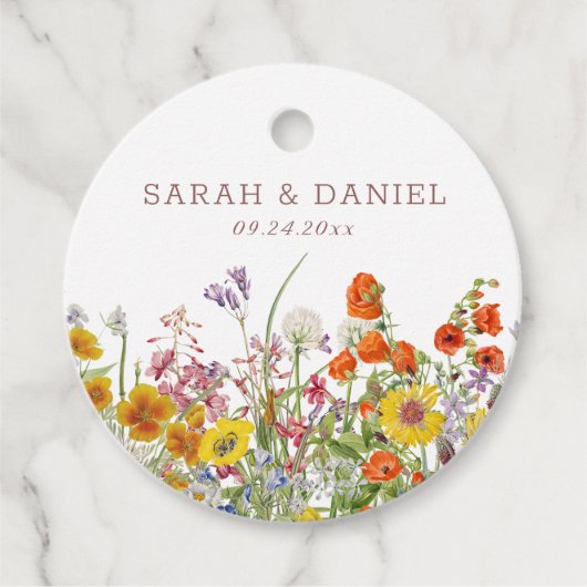 Wildflower Gift Labels - Wedding Favor Labels (Voorkant)