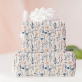 Wildflower Gift Wrapping Paper Blue & Pink Cadeaupapier
