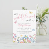 Wildflower Girl Baby Shower Kaart (Staand voorkant)
