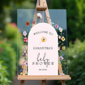 Wildflower Girl Baby shower Welkom Acryl Bord