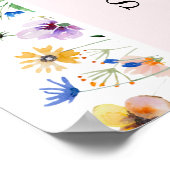 Wildflower Girl Baby shower Welkom Poster (Hoek)