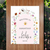 Wildflower Girl Baby shower Welkom Poster