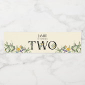 Wildflower Girl Boho 2e verjaardag Waterfles Etiket (Enkel label)