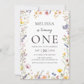 Wildflower Girl Verjaardag Uitnodiging (Voorkant)