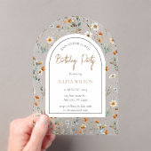 Wildflower girly Verjaardagsfeest Acryl Uitnodigingen (Insitu (Draagbaar))