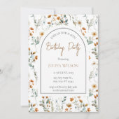 Wildflower girly Verjaardagsfeest Kaart (Voorkant)