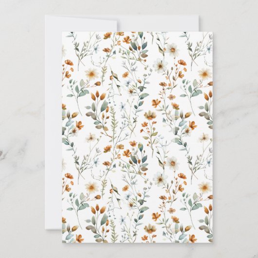 Wildflower girly Verjaardagsfeest Kaart (Achterkant)