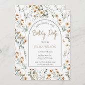 Wildflower girly Verjaardagsfeest Kaart (Voorkant / Achterkant)