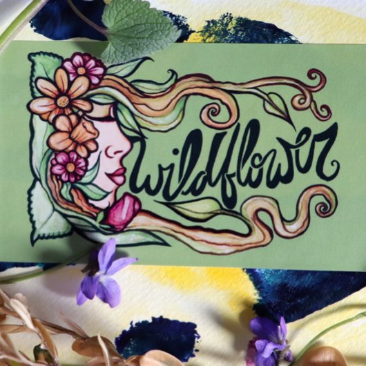 Wildflower Goddess Rechthoekige Sticker