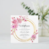 Wildflower Gold Circles Geometrische Baby Meisje D Kaart (Staand voorkant)