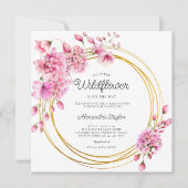 Wildflower Gold Circles Geometrische Baby Meisje D Kaart (Voorkant)