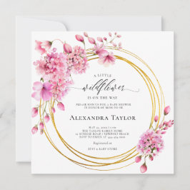 Wildflower Gold Circles Roze Boho Baby Meisje Douc Kaart