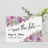 Wildflower Gold Confetti Typografie Save the Date (Staand voorkant)