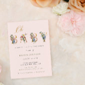  Wildflower Gold en Blush Baby shower Kaart