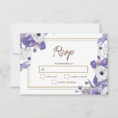 Wildflower Gold Geometrische rustieke Paarse bruil (Voorkant)