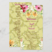 Wildflower Gold huwelijksceremonie programma (Voorkant / Achterkant)