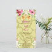 Wildflower Gold huwelijksceremonie programma (Staand voorkant)