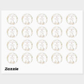 Wildflower Goose Family Baby shower Dank u Ronde Sticker (Vel)