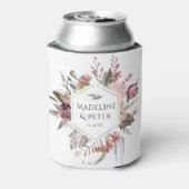 Wildflower Goud Bruiloft Paar Namen Blikjeskoeler (Blikje Achterkant)